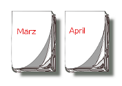 Kalender-Blätter März, April