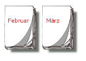 Kalender-Blätter Februar, März