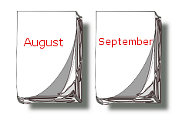 Kalender-Blätter August, September